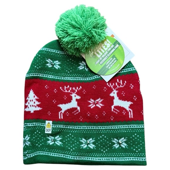 Light-Up Holiday Pom Hat - NWT - Picture 1 of 4